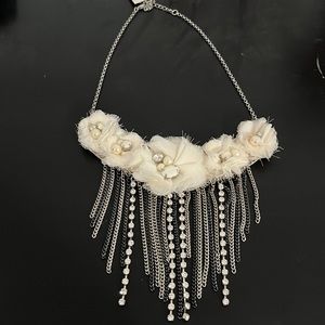 Lace and chain necklace
